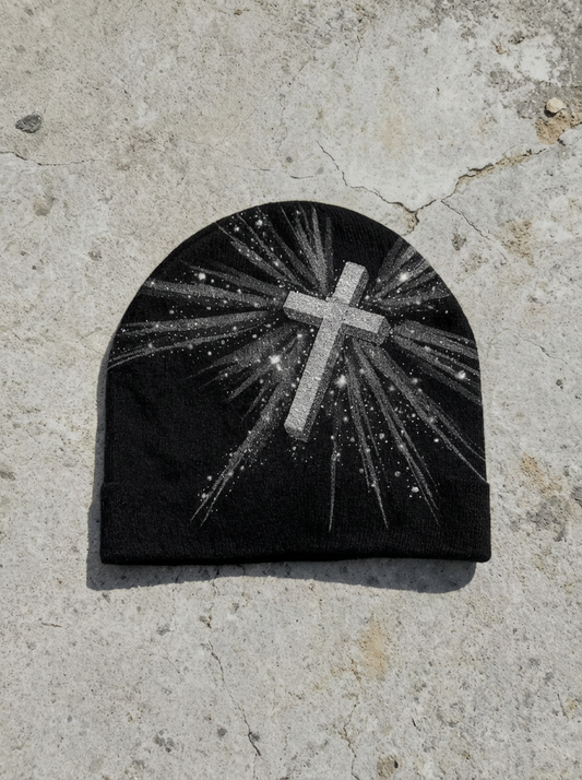 OPAQUE SPIRIT – Radiant Cross Skullcap Beanie