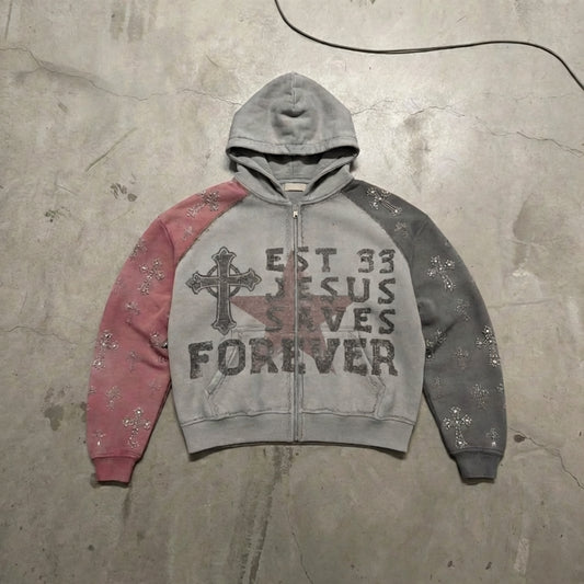 OPAQUE SPIRIT – JESUS SAVES FOREVER Zip Hoodie